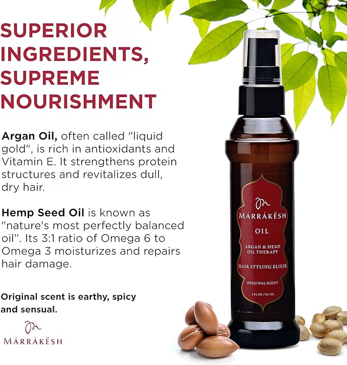 Marrakesh Hair Care Argan and Hemp Styling Oil