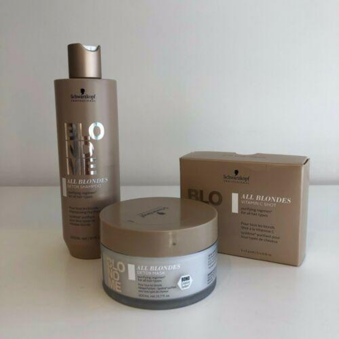 BlondMe All Blondes Detox Shampoo 10oz Mask 6.7oz Vitamin C Shot Set