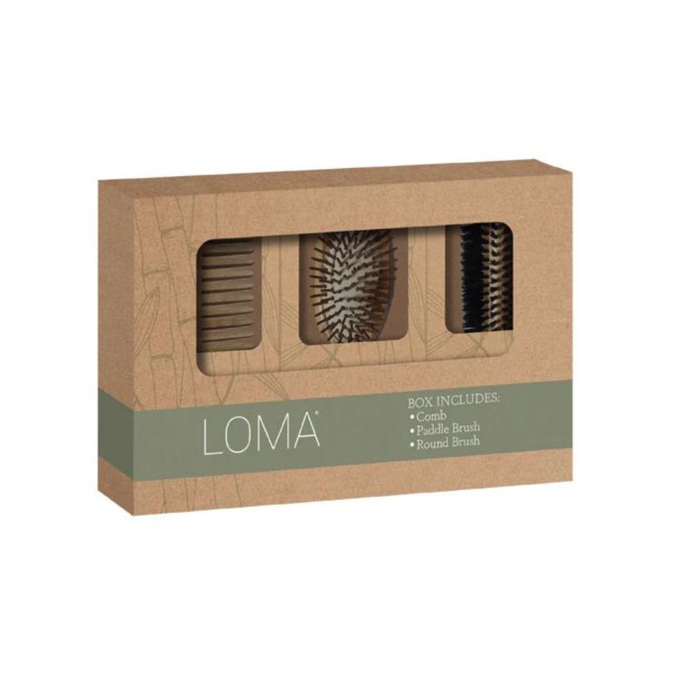 Loma Brushes Bamboo Tool Box Set Of 3
