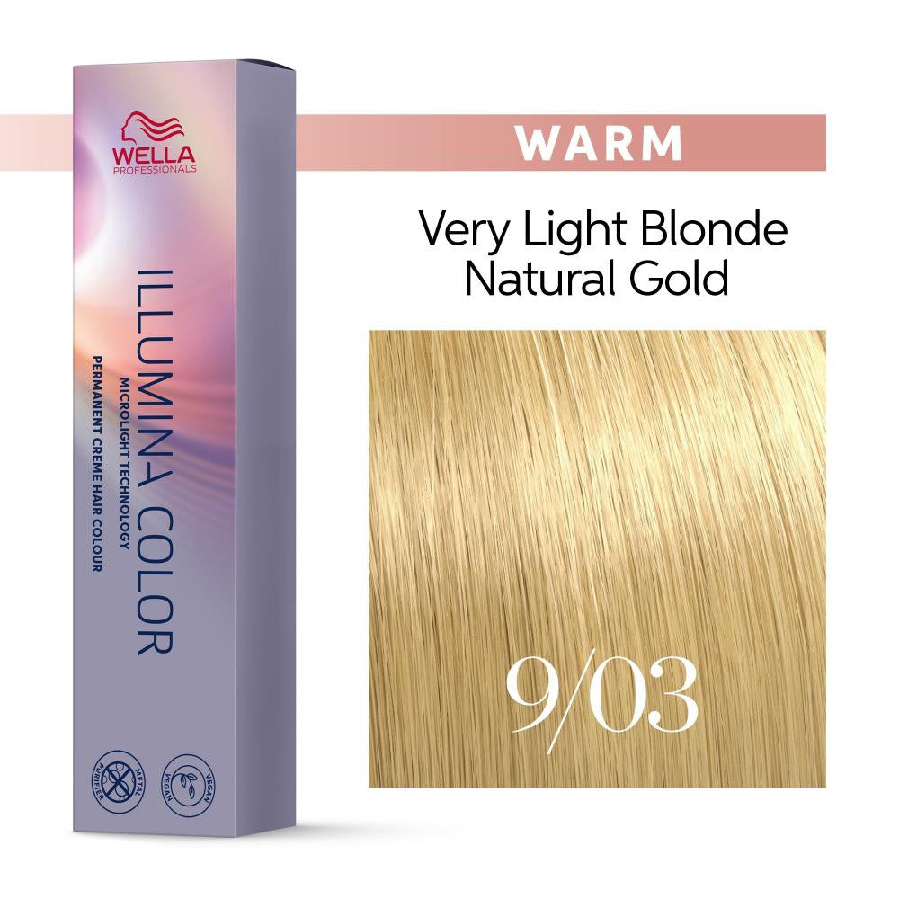 Illumina Hair Color 9/03 Very Light Natural Gold Blonde