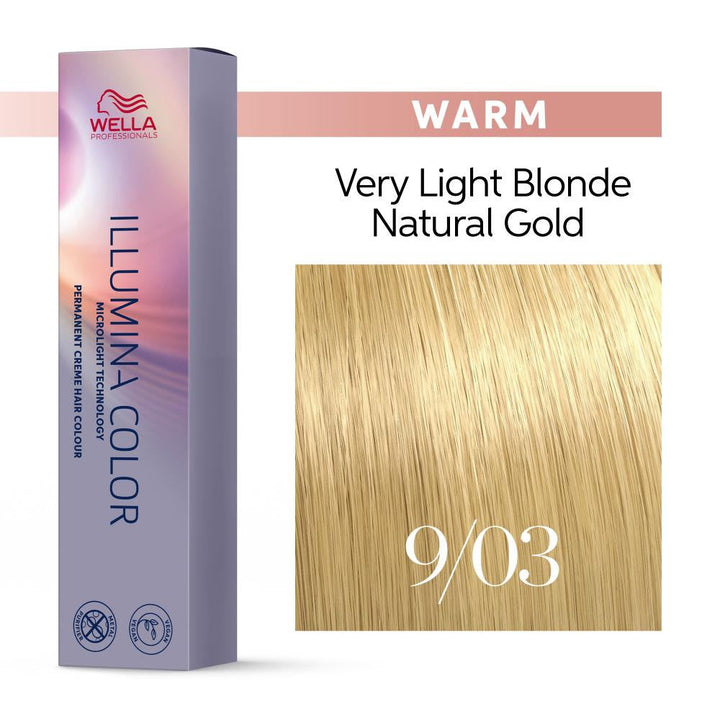 Illumina Hair Color 9/03 Very Light Natural Gold Blonde